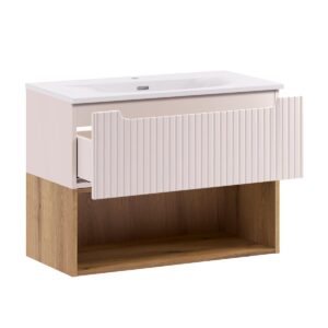 wohnli-moebel-suche-800001445087-1 WASCHTISCH 81cm Riva Kaschmir Holzwerkstoff Petits-meubles Möbel > Schränke > Badezimmerschränke > Waschtische Beige