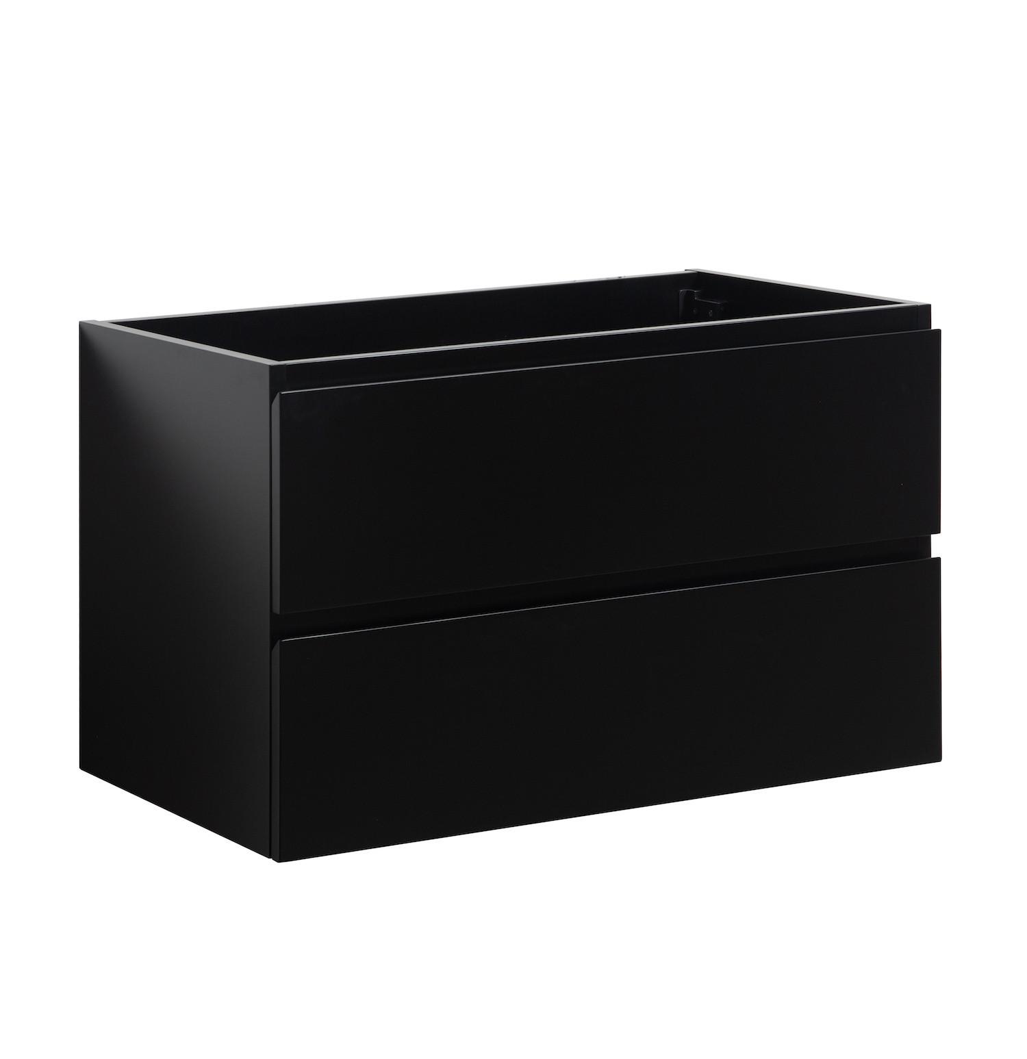 wohnli-moebel-suche-800001447757 Wohnli Möbelsuche - WASCHBECKENUNTERSCHRANK Angela 2 Schubladen Schwarz Matt - 80 x 48 x 50 cm