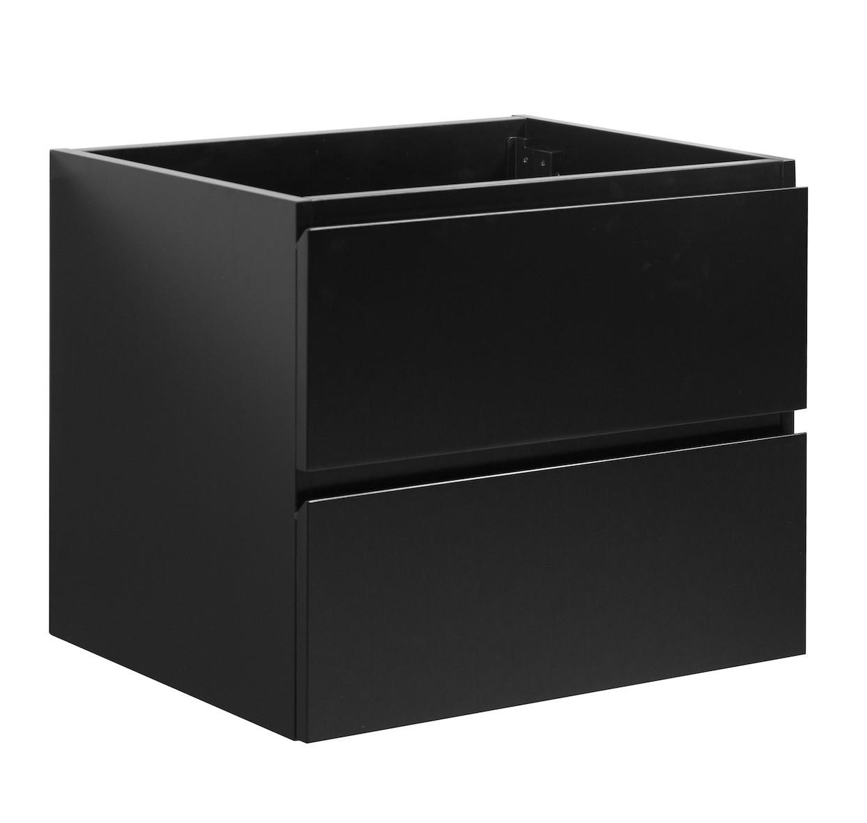 wohnli-moebel-suche-800001447760 Wohnli Möbelsuche - WASCHBECKENUNTERSCHRANK Angela 2 Schubladen Schwarz Matt - 60 x 48 x 50 cm