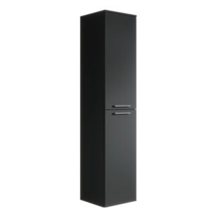 Wohnli Möbelsuche - BADEZIMMERSCHRANK Saturnus mit 2 Türen Schwarz - 35 x 35 x 130 cm