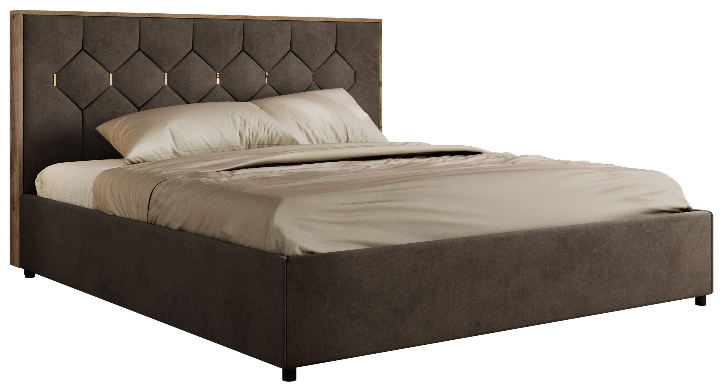 wohnli-moebel-suche-800001452023 Wohnli Möbelsuche - POLSTERBETT LARINO CLASSIC 200/200 - Braun Velvet - Schaum-Matratze