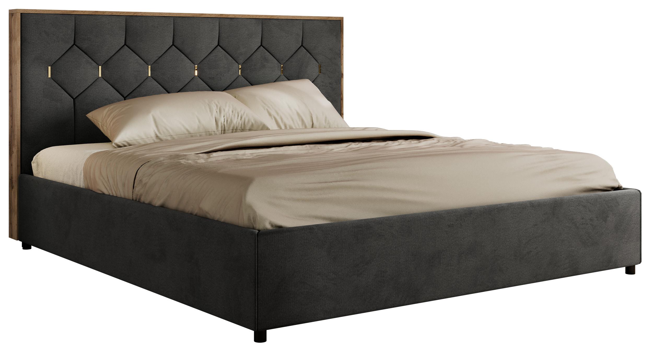 Wohnli Möbelsuche - POLSTERBETT LARINO CLASSIC 180/200 - Dunkelgrau Velvet - Pocket Matratze