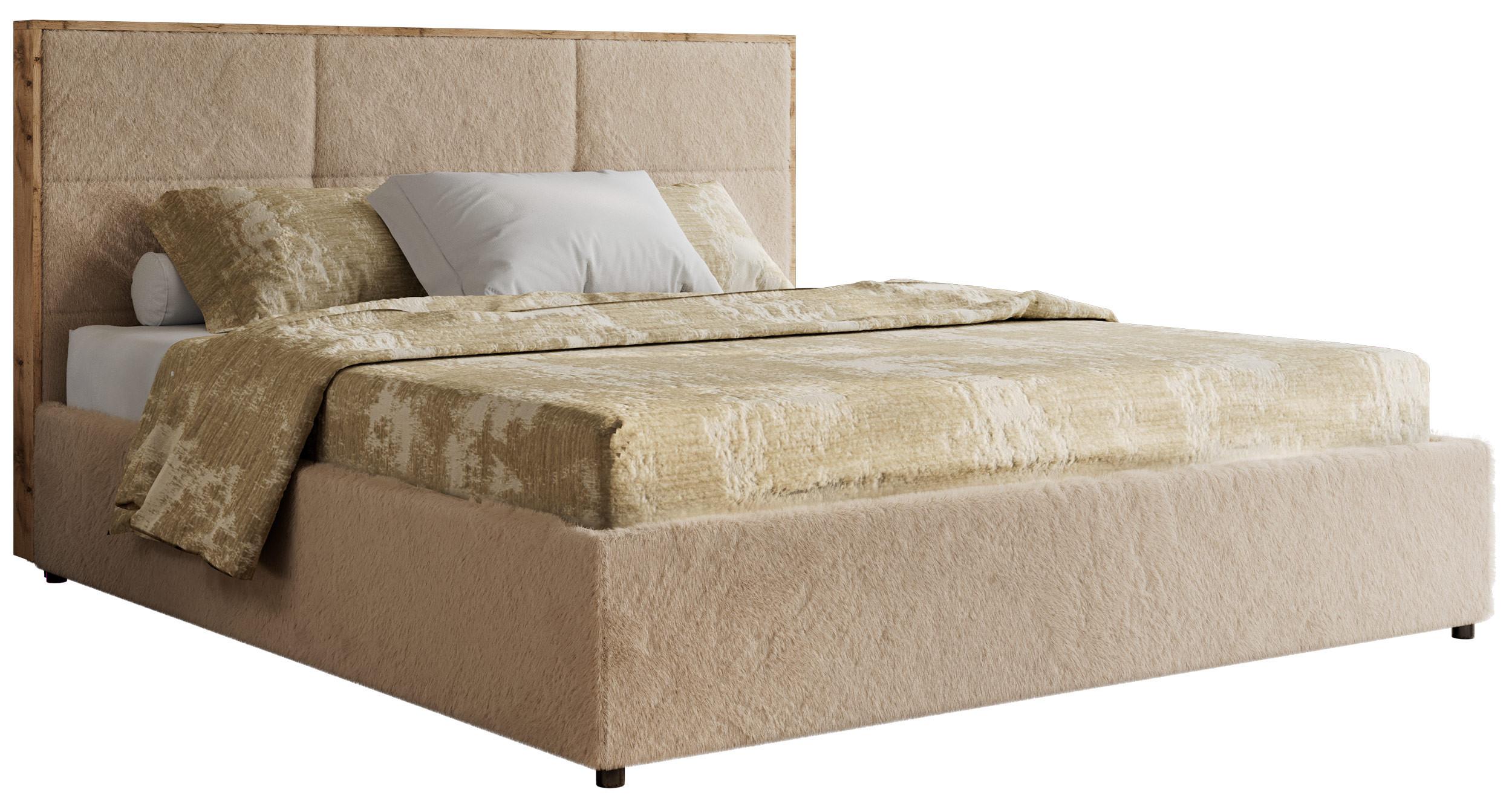 wohnli-moebel-suche-800001452172 Wohnli Möbelsuche - POLSTERBETT LERIO CLASSIC 200/200 - Beige Plüsch - Pocket-Matratze