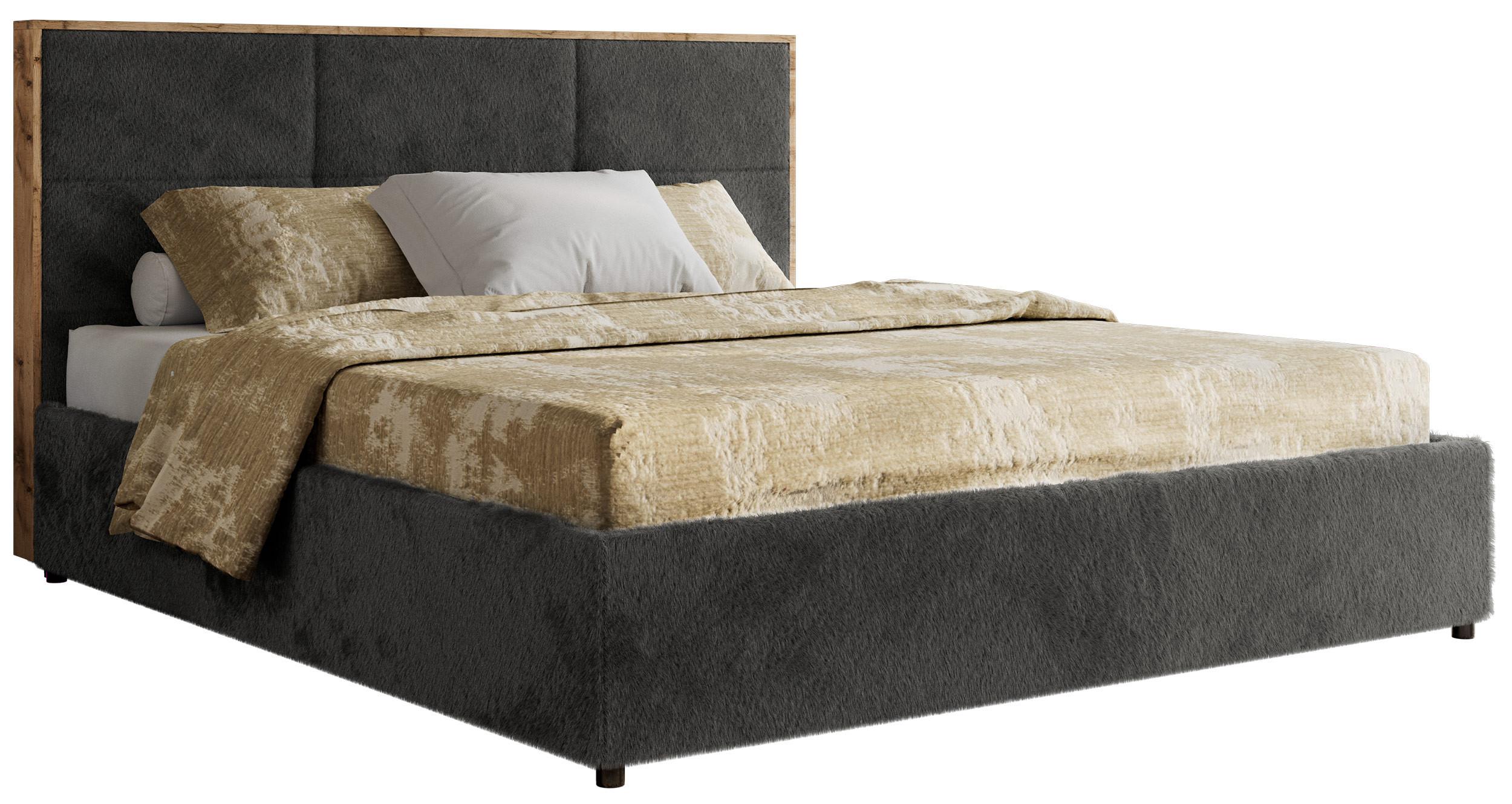 wohnli-moebel-suche-800001452174 Wohnli Möbelsuche - POLSTERBETT LERIO CLASSIC 200/200 - Dunkelgrau Plüsch - Pocket-Matratze