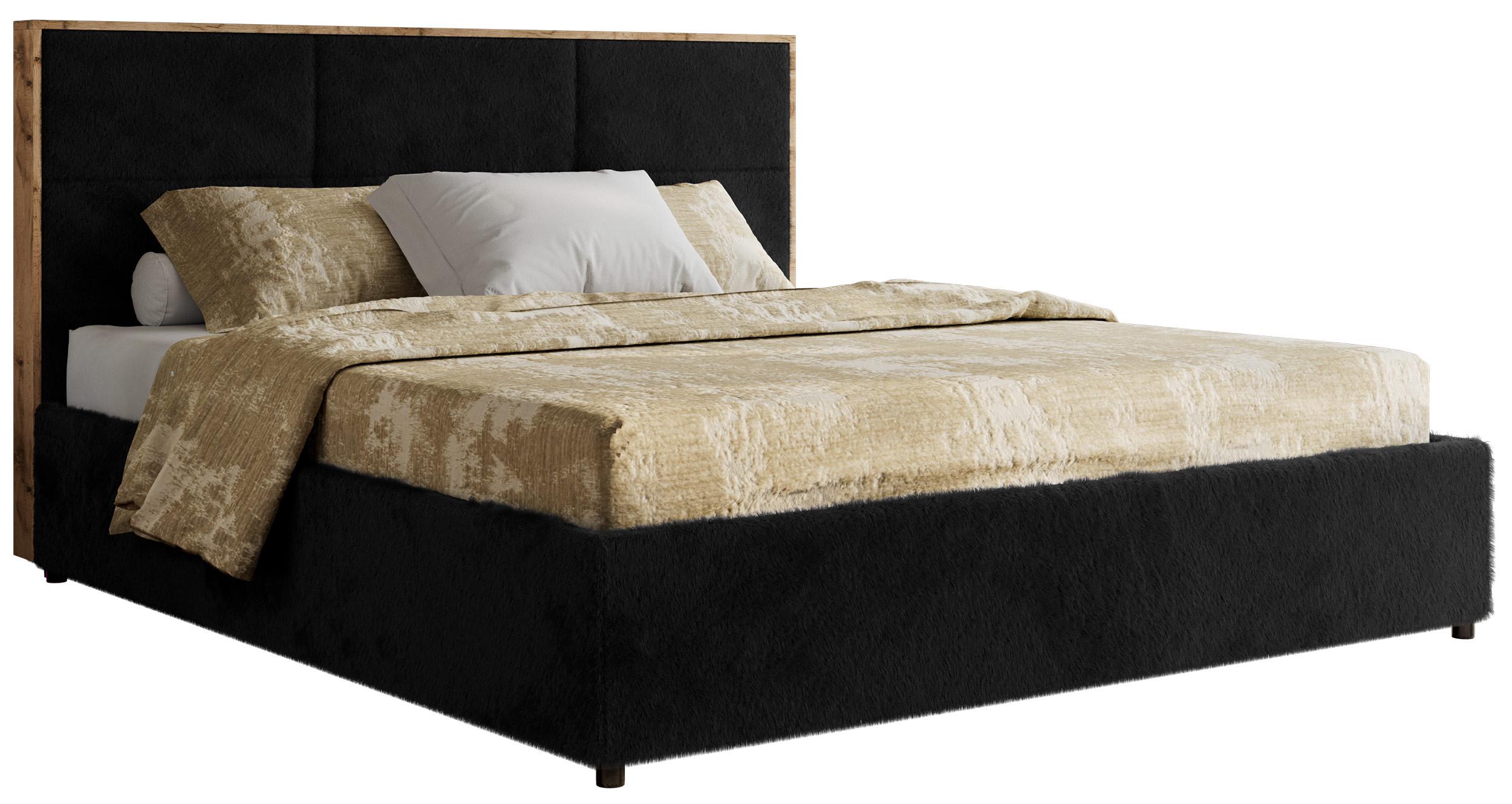 wohnli-moebel-suche-800001452223 Wohnli Möbelsuche - POLSTERBETT LERIO CLASSIC 200/200 - Schwarz Plüsch - ohne Matratze