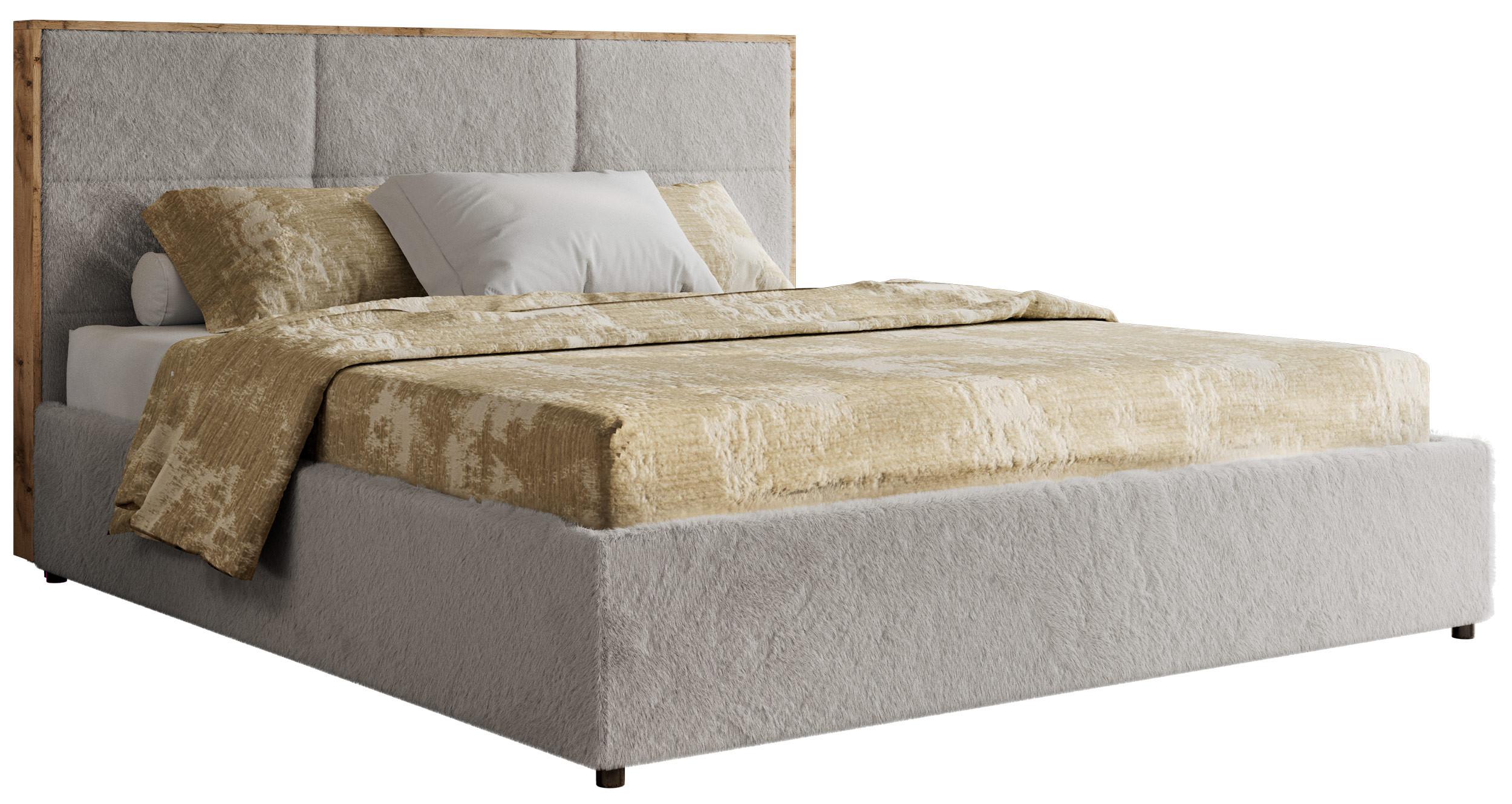 wohnli-moebel-suche-800001452251 Wohnli Möbelsuche - POLSTERBETT LERIO CLASSIC 200/200 - Hellgrau Plüsch - Multipocket-Matratze