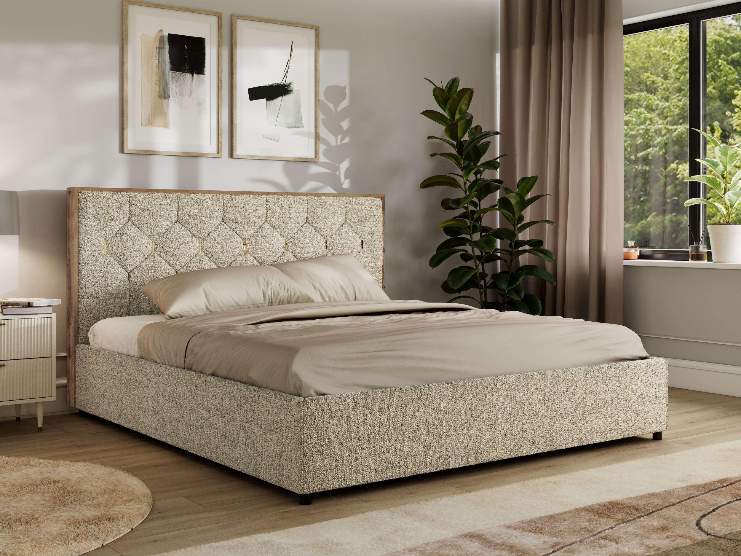wohnli-moebel-suche-800001452457-1 POLSTERBETT LARINO CLASSIC 200/200 - Beige Strukture - Multipocket-Matratze Textil MKS Möbel > Betten > Polsterbetten Beige