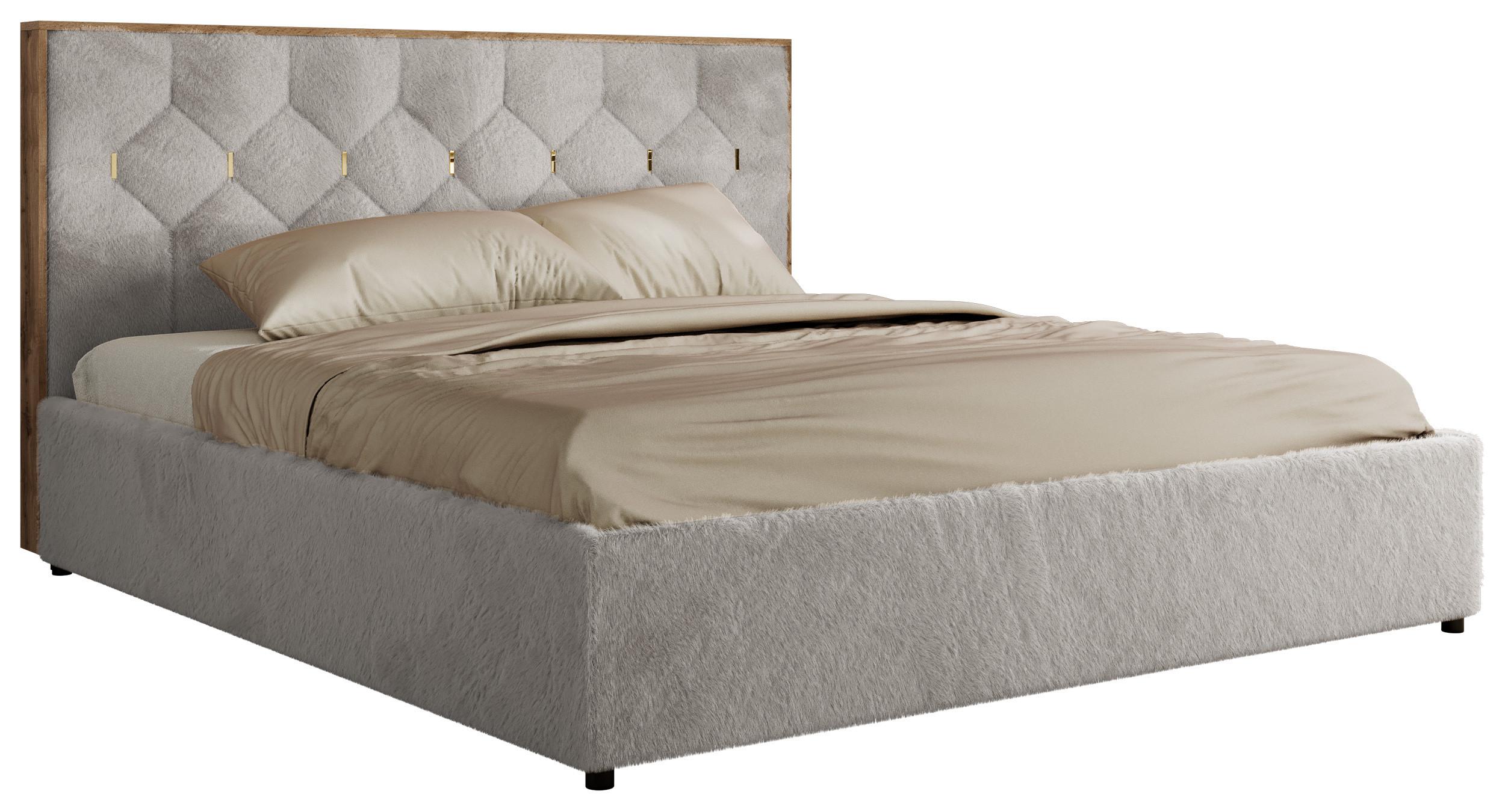 Wohnli Möbelsuche - POLSTERBETT LARINO CLASSIC 180/200 - Hellgrau Plüsch - Pocket Matratze