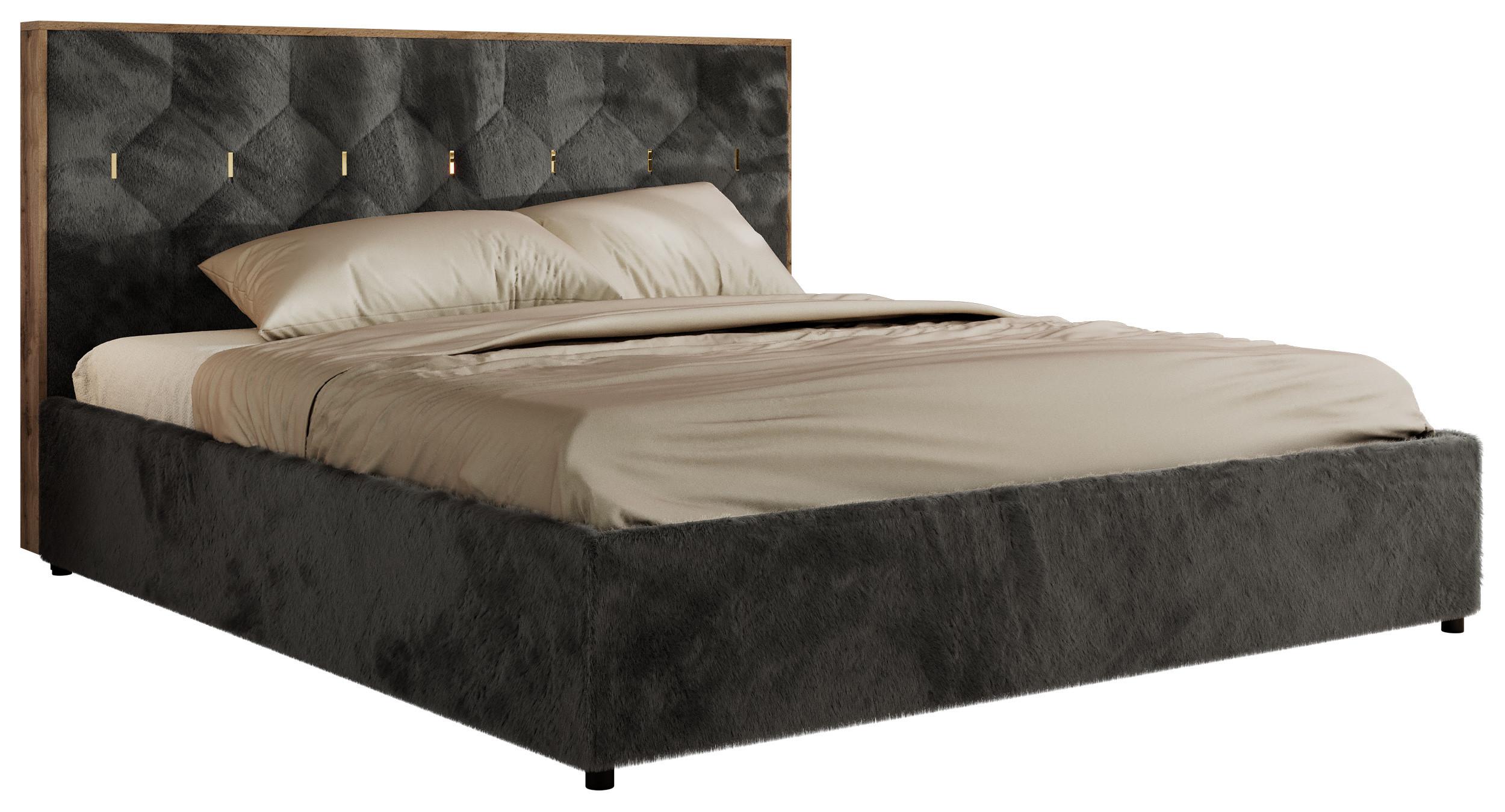 wohnli-moebel-suche-800001452543 Wohnli Möbelsuche - POLSTERBETT LARINO CLASSIC 200/200 - Dunkelgrau Plüsch - Multipocket-Matratze