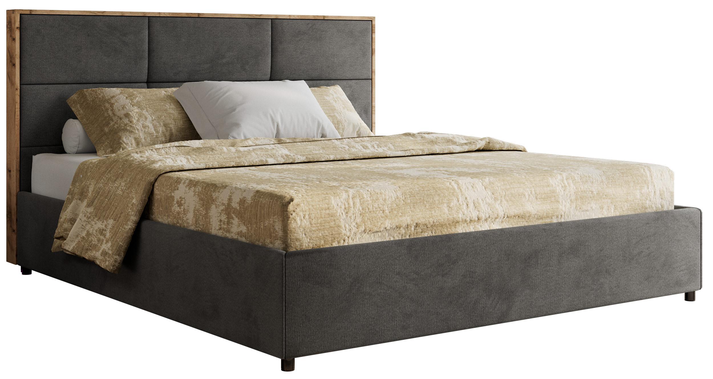wohnli-moebel-suche-800001452607 Wohnli Möbelsuche - POLSTERBETT LERIO CLASSIC 200/200 - Dunkelgrau Velvet - Schaum-Matratze