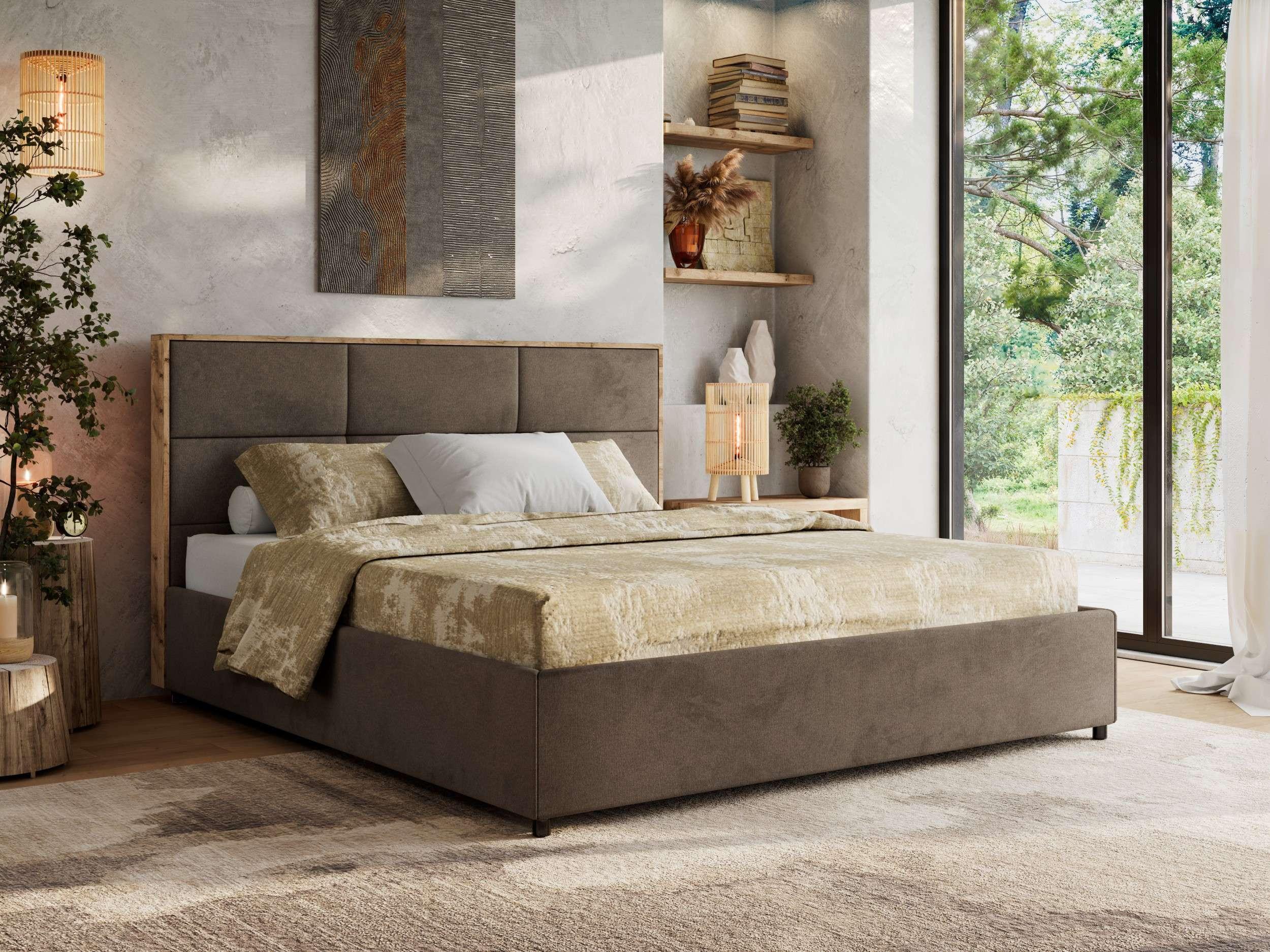 wohnli-moebel-suche-800001452656-1 POLSTERBETT LERIO CLASSIC 180/200 - Braun Velvet - ohne Matratze Textil MKS Möbel > Betten > Polsterbetten Braun