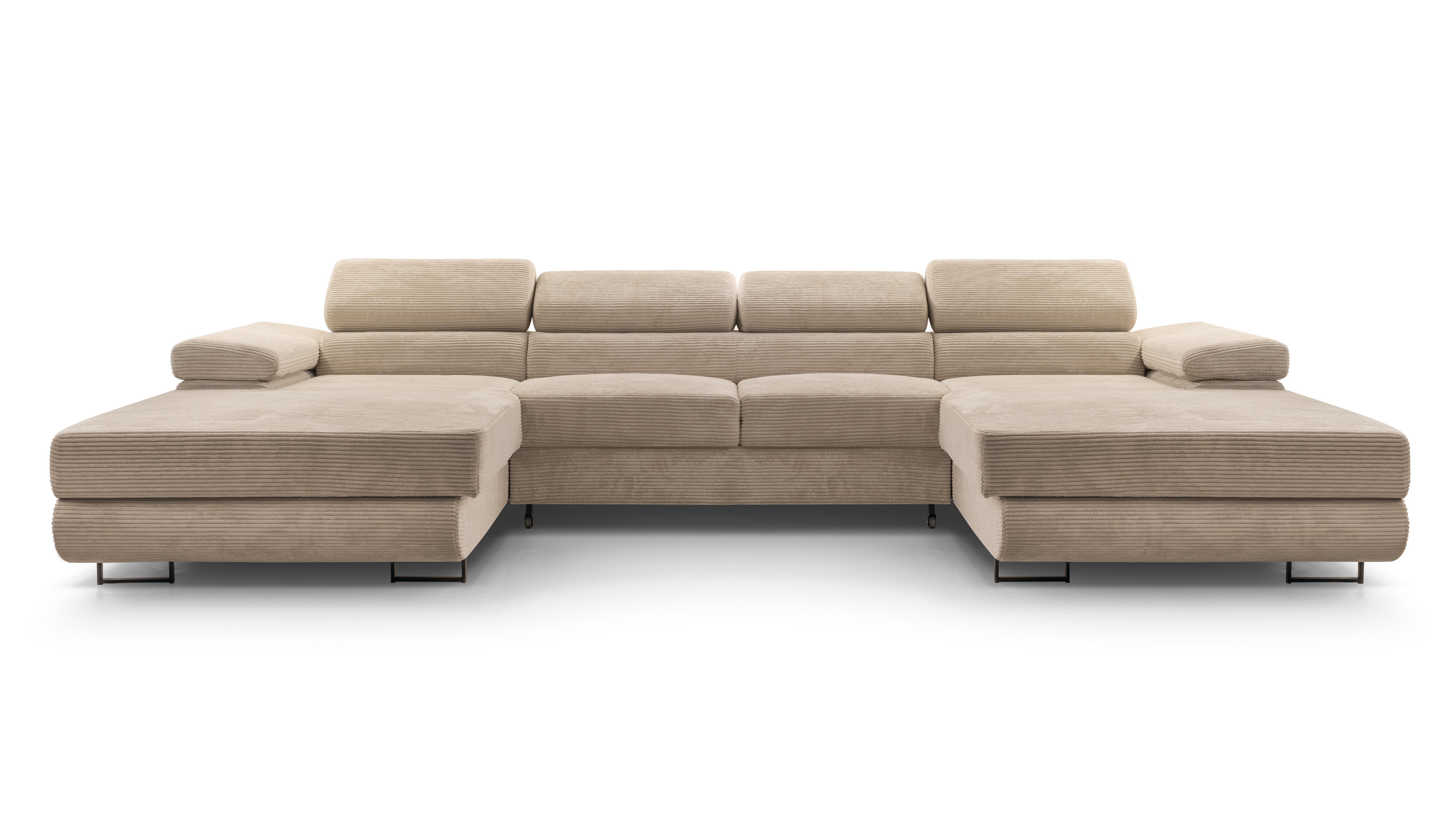 wohnli-moebel-suche-800001454186 Wohnli Möbelsuche - WOHNLANDSCHAFT GIULIO Beige Velours-Stoff mit Schlaffunktion