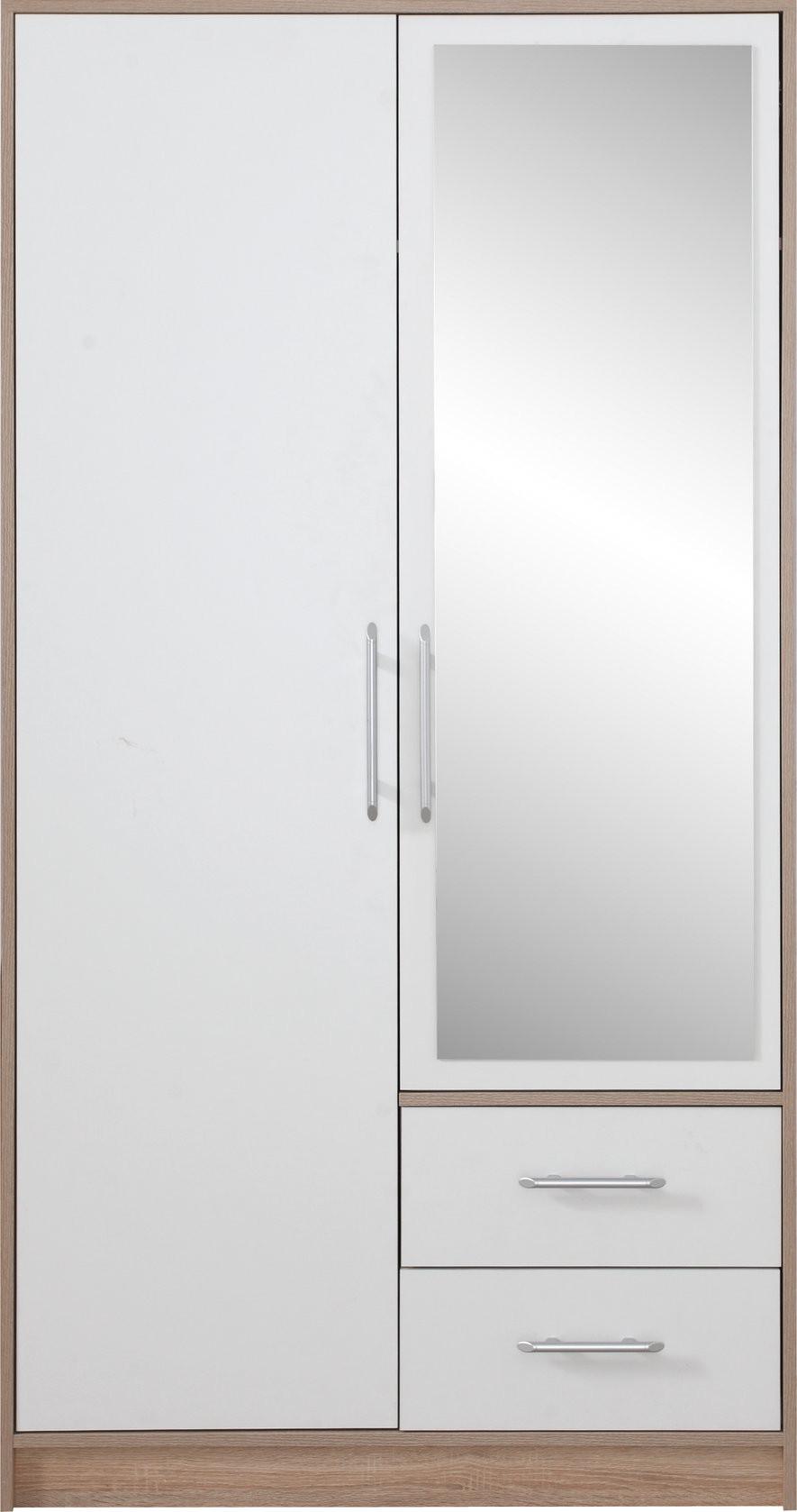 wohnli-moebel-suche-800001454203 Wohnli Möbelsuche - DREHTÜRENSCHRANK VANO 100/190/56cm 2-türig mit Spiegel Weiß