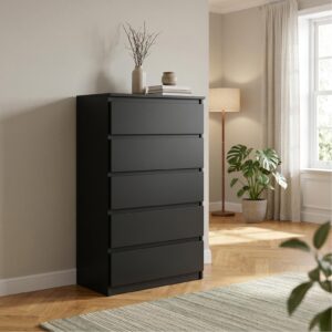 wohnli-moebel-suche-800001454382-1 5/39cm mit 5 Schubladen Türen Schwarz
