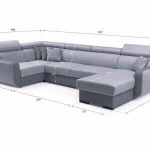 WOHNLANDSCHAFT PALAZZO Braun Geflochtener Stoff mit Schlaffunktion Holz MASSENO Möbel > Sofas & Couches > Wohnlandschaften > Wohnlandschaften U-Form Braun