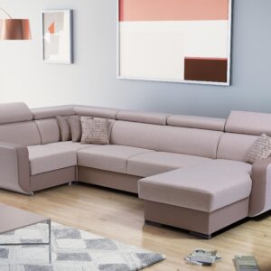 wohnli-moebel-suche-800001454398-1 WOHNLANDSCHAFT PALAZZO Beige Geflochtener Stoff mit Schlaffunktion Holz MASSENO Möbel > Sofas & Couches > Wohnlandschaften > Wohnlandschaften U-Form Beige
