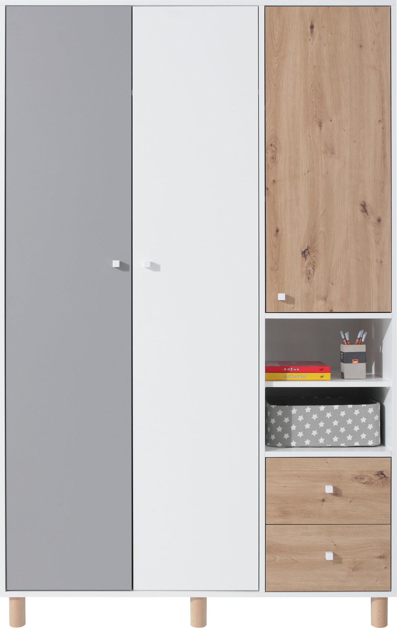 Wohnli Möbelsuche - DREHTÜRENSCHRANK SANNIO 120/190/50cm 3-türig Weiß