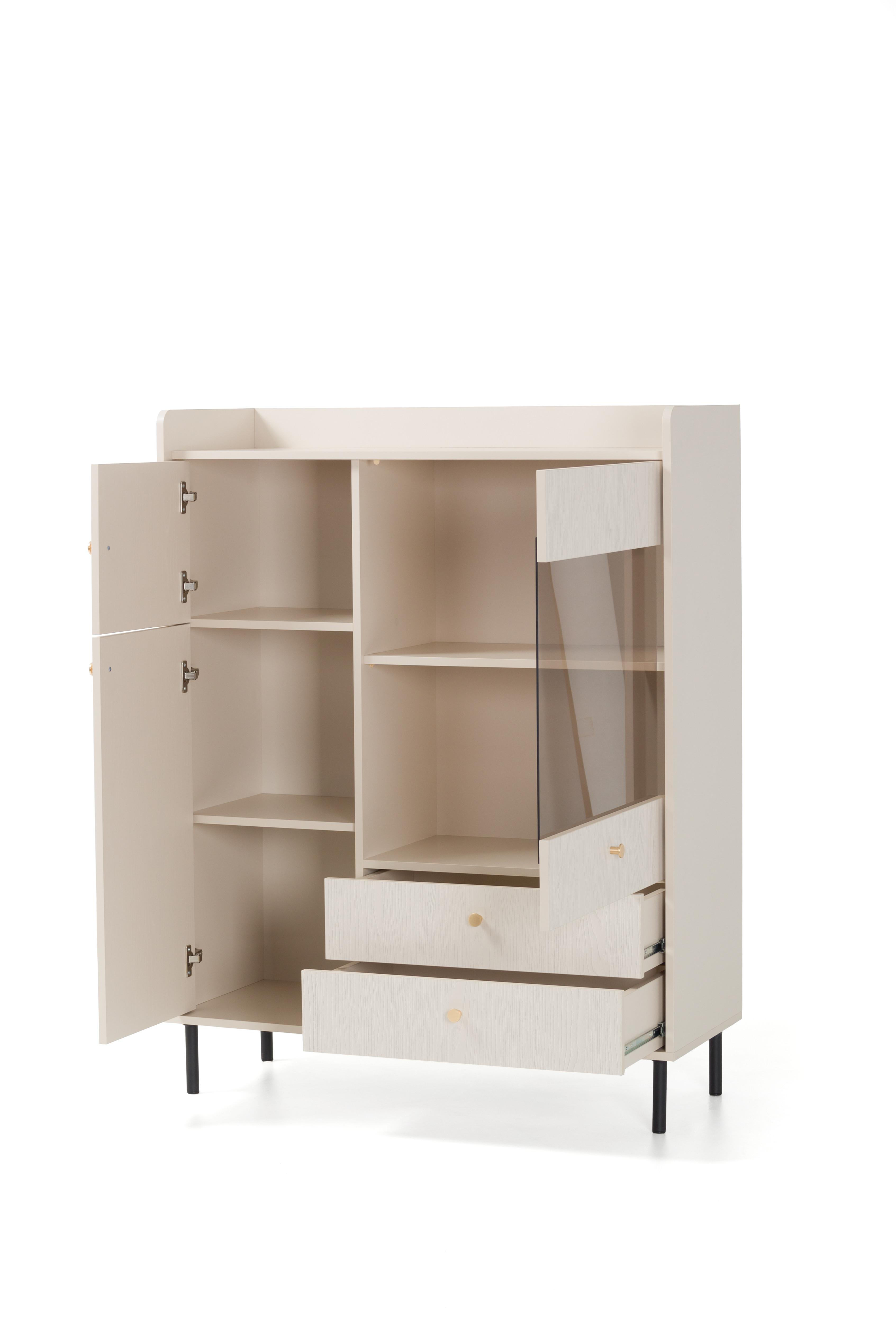 5/133/42cm mit 3 Schubladen 2 Türen Beige