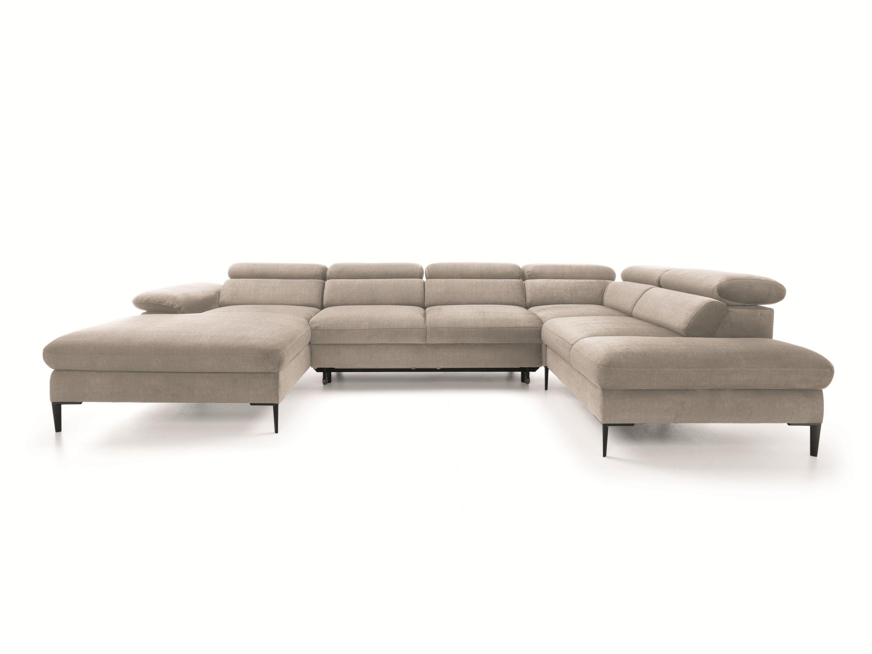wohnli-moebel-suche-800001454987 Wohnli Möbelsuche - WOHNLANDSCHAFT MESTO Beige Velours-Stoff mit Schlaffunktion
