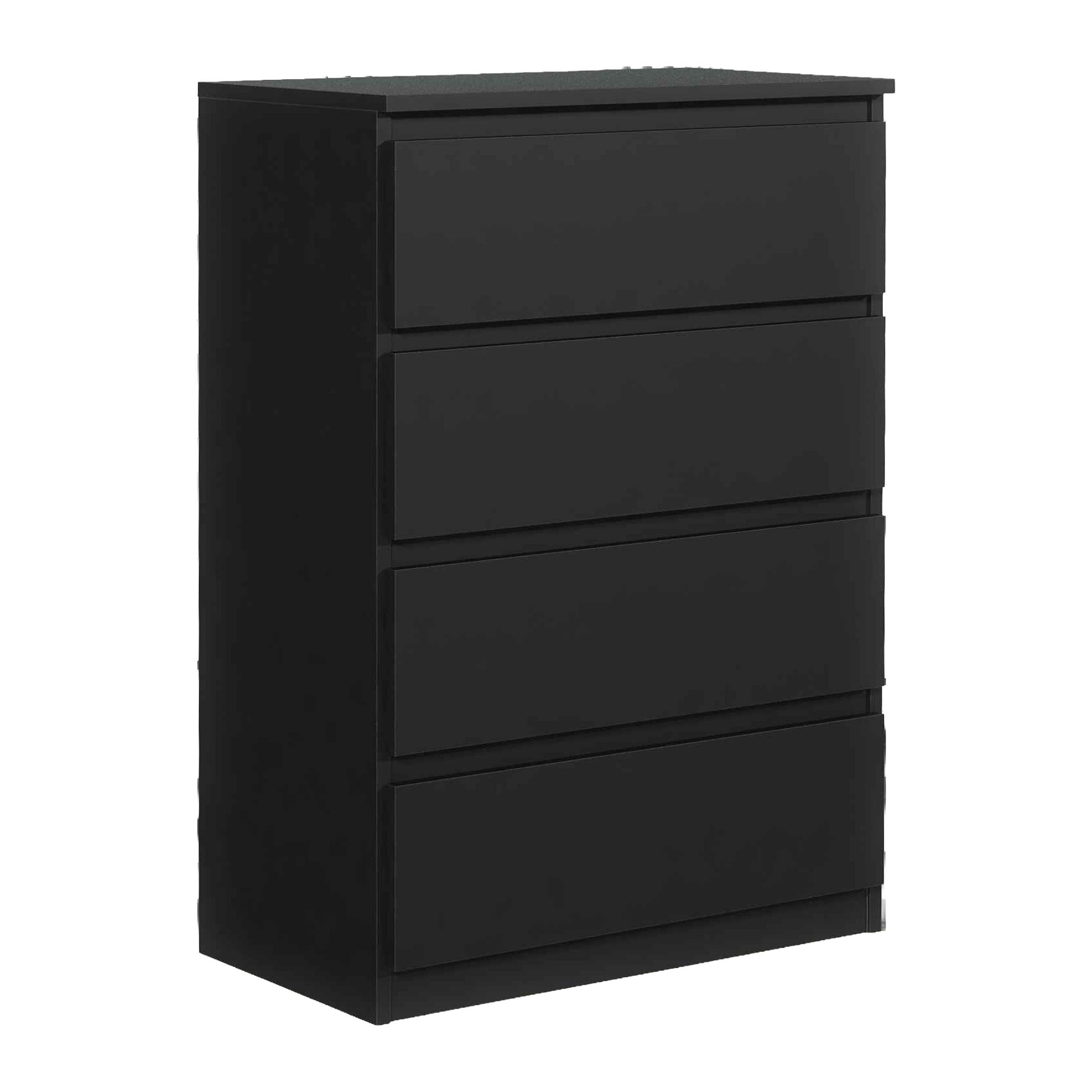 wohnli-moebel-suche-800001455023 Wohnli Möbelsuche - KOMMODE NUDO 70/102/39cm mit 4 Schubladen Türen Schwarz