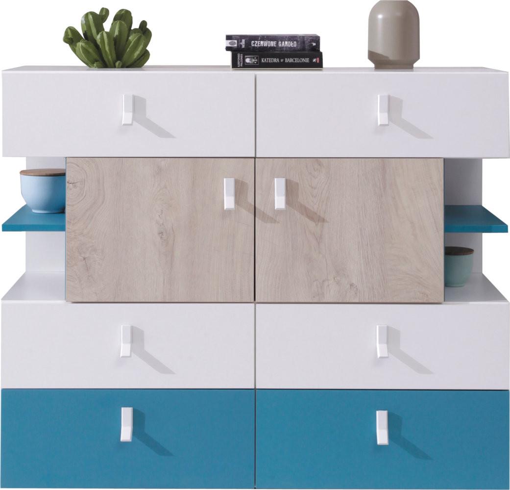 wohnli-moebel-suche-800001455159 Wohnli Möbelsuche - KOMMODE ISEO 110/90/40cm mit 6 Schubladen 4 Türen Weiß