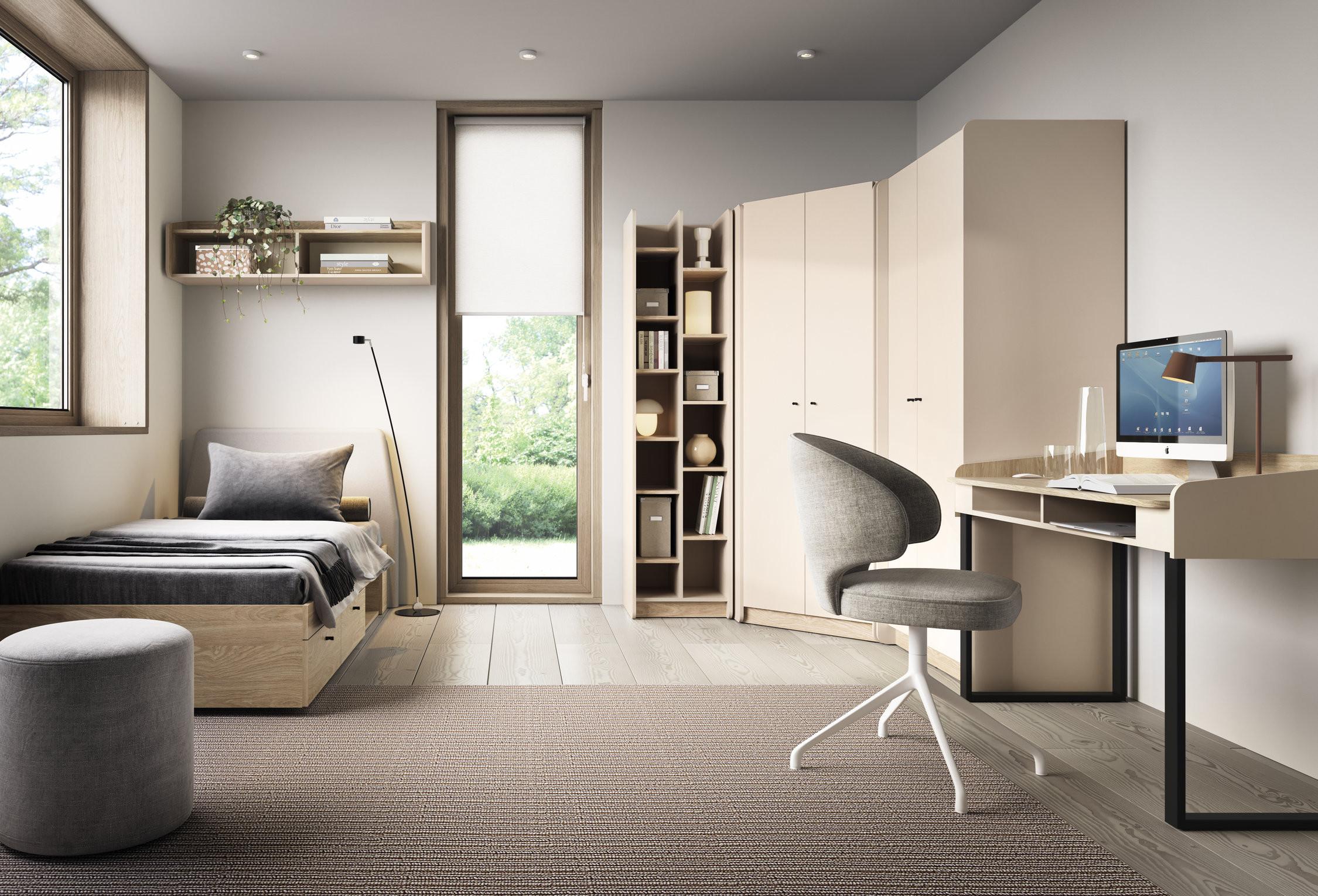 wohnli-moebel-suche-800001455173-1 DREHTÜRENSCHRANK VETTA 95/195/95cm 2-türig Beige Holzwerkstoff MASSENO Möbel > Schränke > Kleiderschränke > Drehtürenschränke Beige