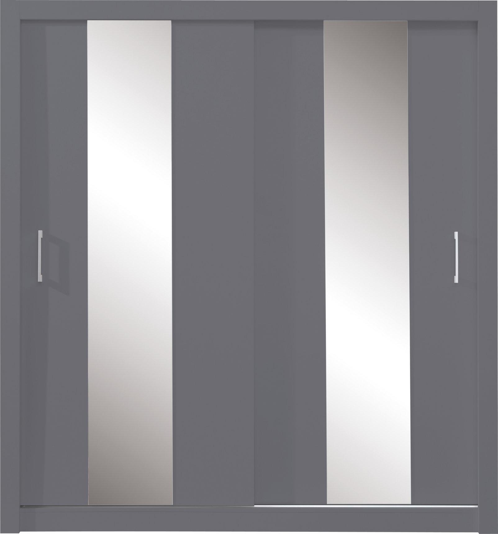 wohnli-moebel-suche-800001455223 Wohnli Möbelsuche - SCHWEBETÜRENSCHRANK MIRA 200/215/60cm 2-türig mit Spiegel Anthrazit