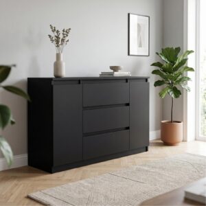 wohnli-moebel-suche-800001455306-1 5/39cm mit 3 Schubladen 2 Türen Schwarz