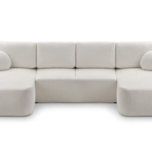 Wohnli Möbelsuche - WOHNLANDSCHAFT FILO Beige Boucle-Stoff mit Schlaffunktion