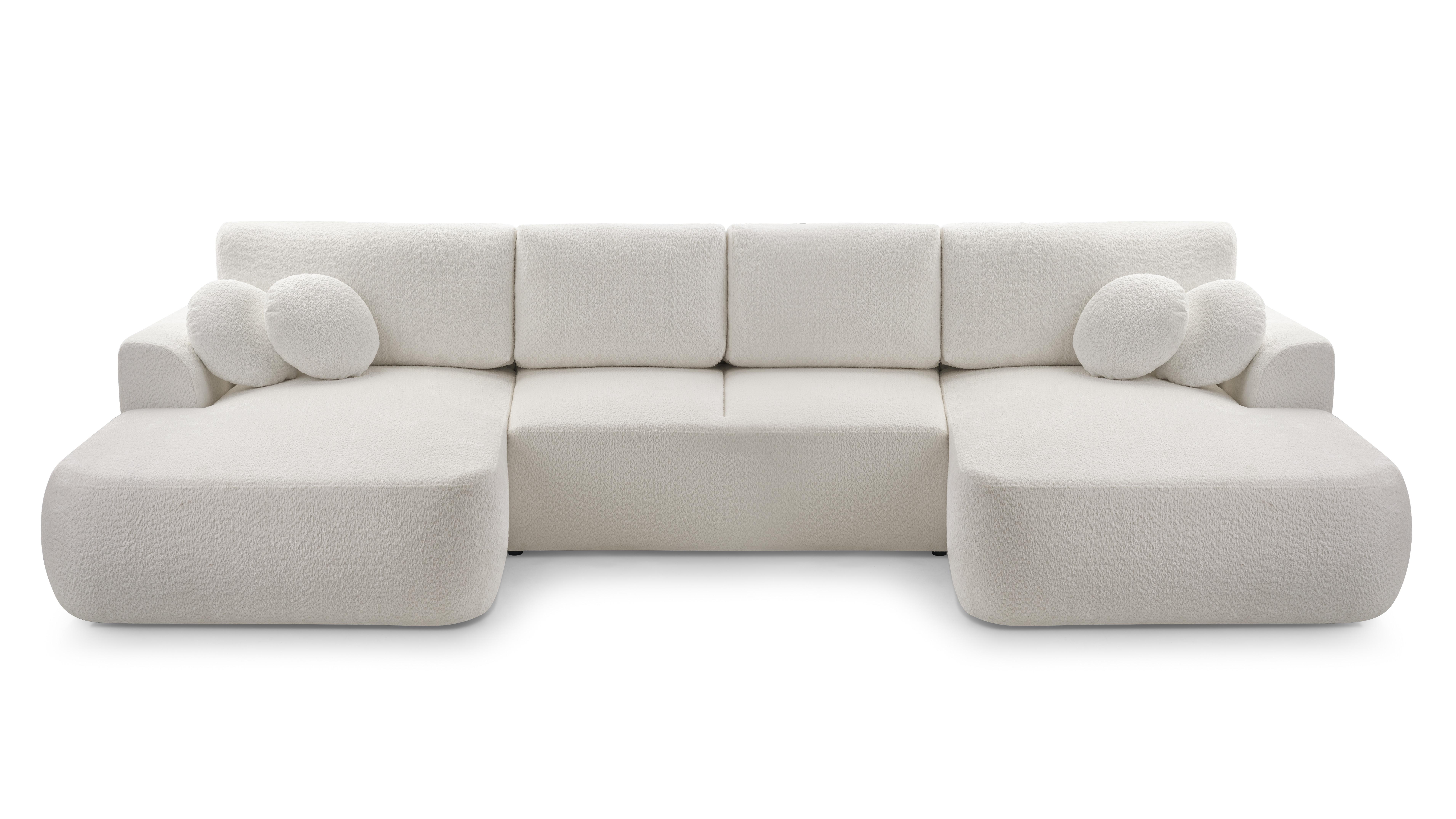 wohnli-moebel-suche-800001455319 Wohnli Möbelsuche - WOHNLANDSCHAFT FILO Beige Boucle-Stoff mit Schlaffunktion