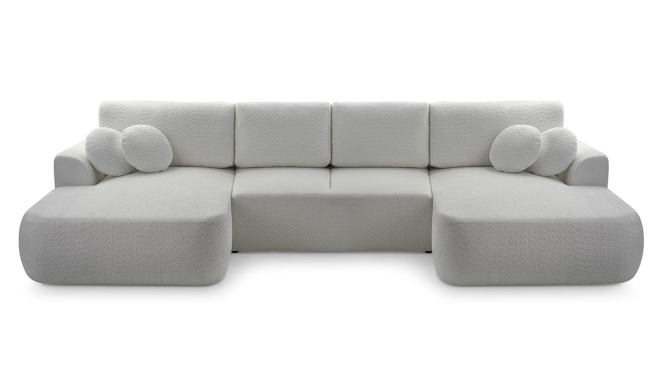wohnli-moebel-suche-800001455321 Wohnli Möbelsuche - WOHNLANDSCHAFT FILO Grau Boucle-Stoff mit Schlaffunktion