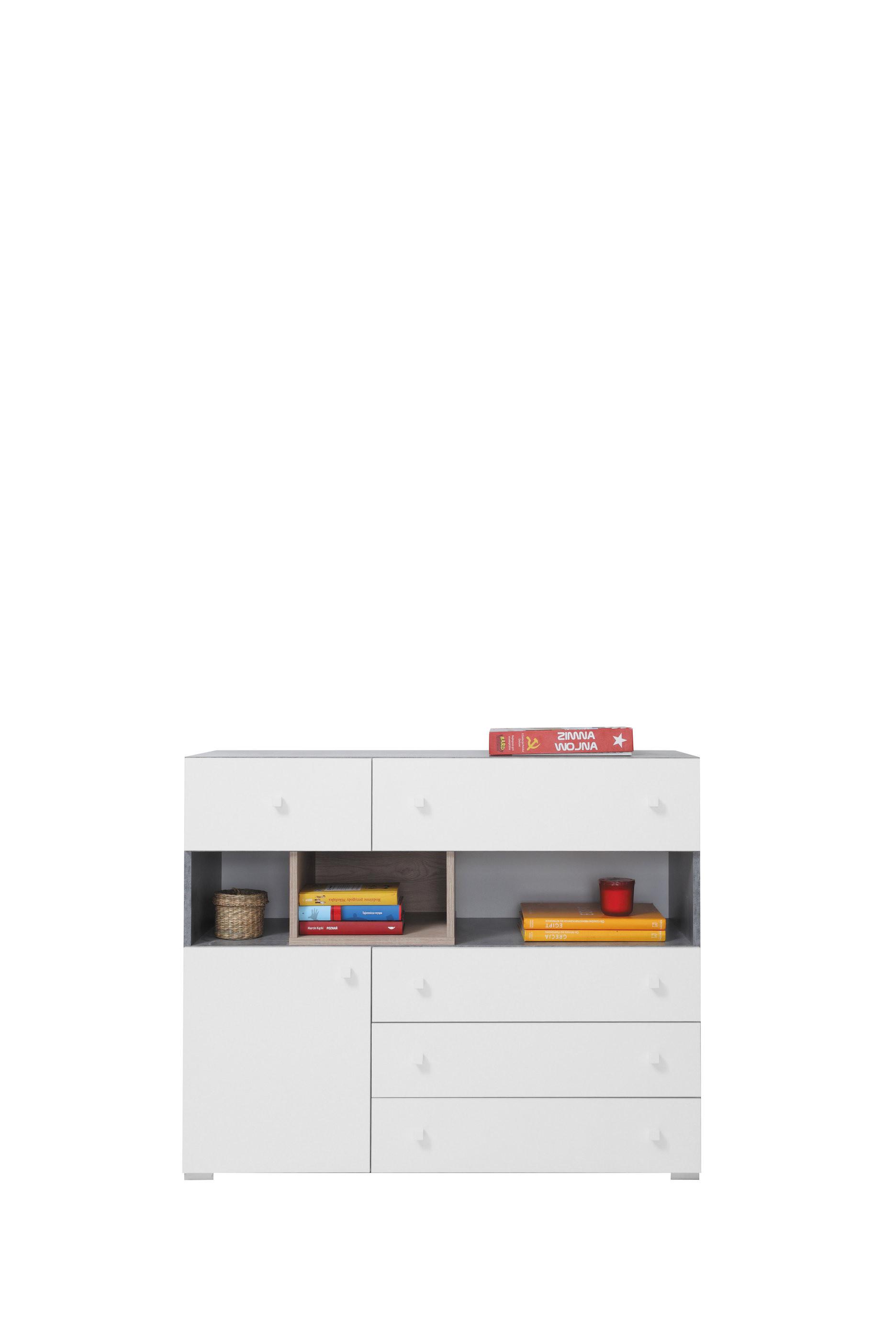 wohnli-moebel-suche-800001455384 Wohnli Möbelsuche - KOMMODE GALIA 110/90/40cm mit 5 Schubladen 1 Türen Weiß