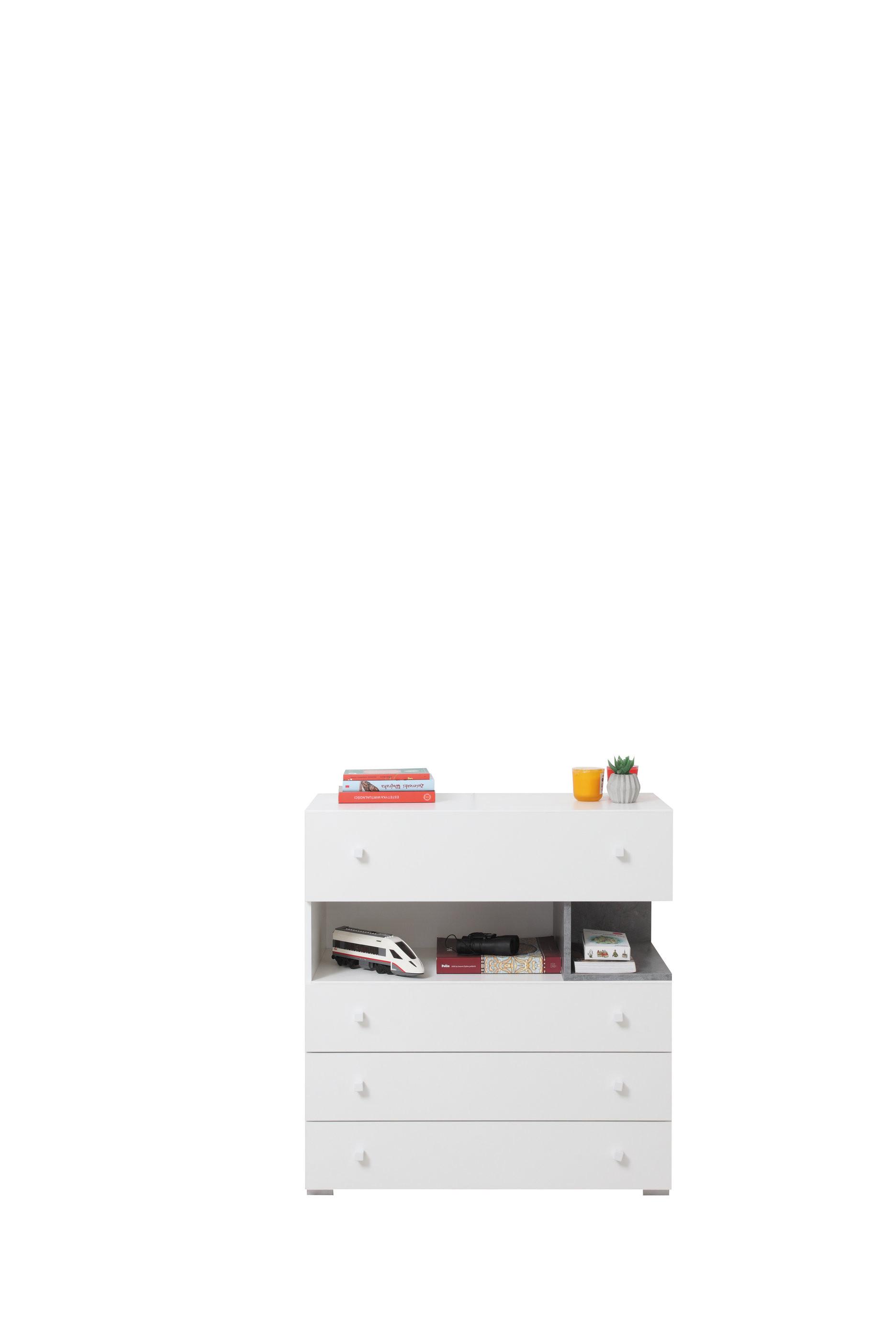 wohnli-moebel-suche-800001455392 Wohnli Möbelsuche - KOMMODE GALIA 85/90/40cm mit 4 Schubladen Türen Weiß