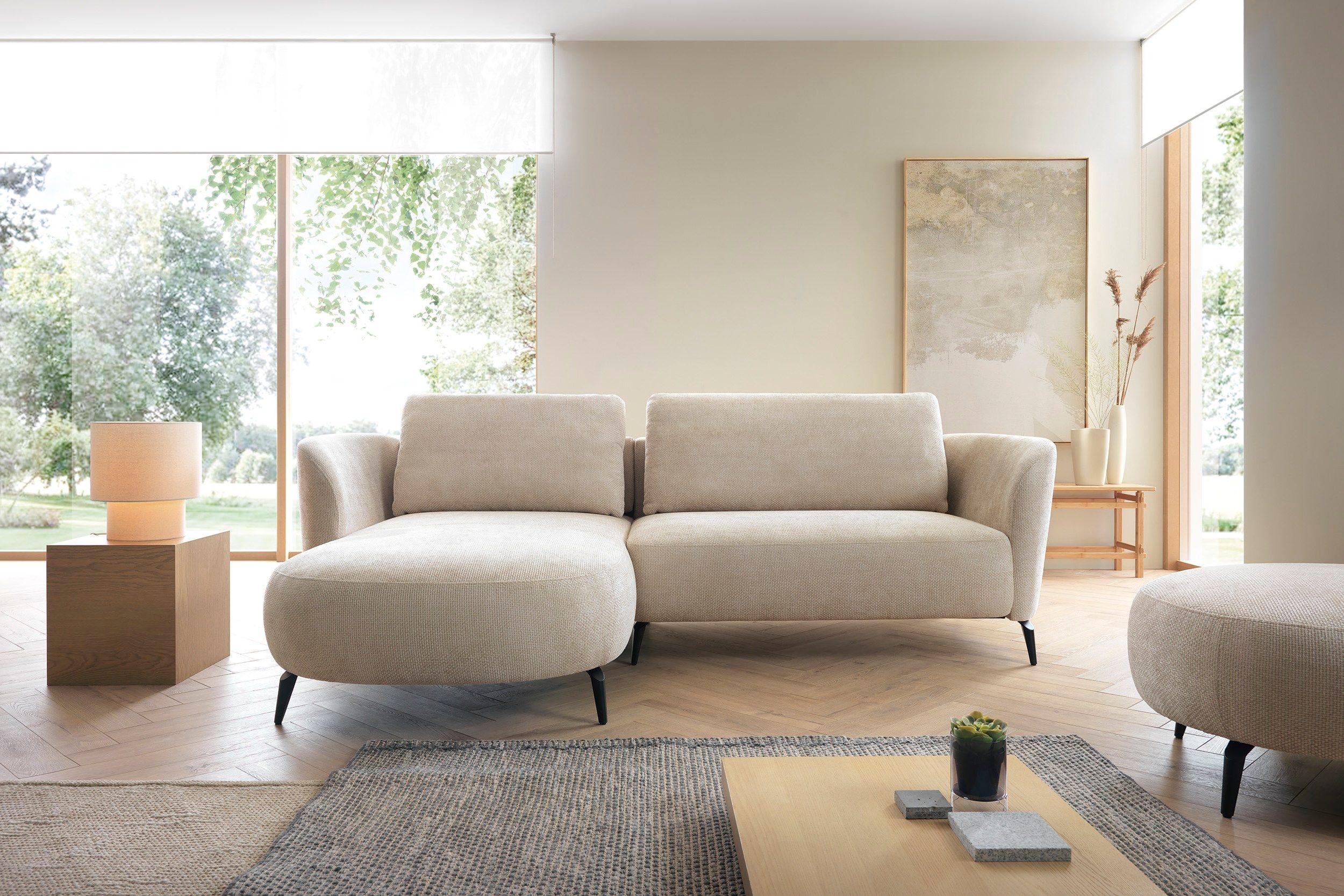ECKSOFA VICO Beige Chenille mit Schlaffunktion Holz MASSENO Möbel > Sofas & Couches > Wohnlandschaften > Ecksofas Beige