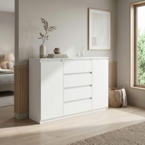 wohnli-moebel-suche-800001455469-1 5/39cm mit 4 Schubladen 2 Türen Weiß