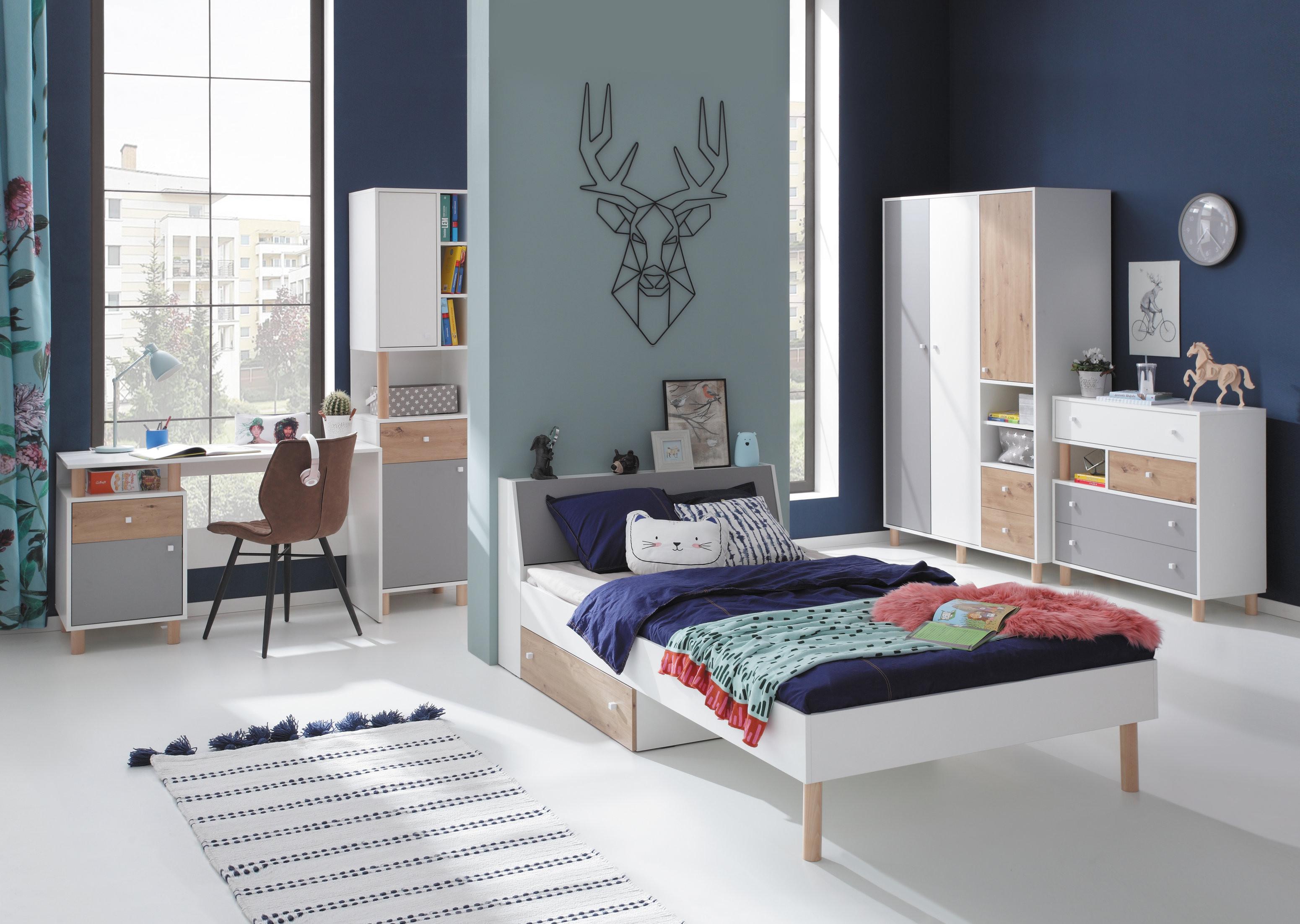 KOMMODE SANNIO 90/90/40cm mit Schubladen Türen Weiß Holzwerkstoff MASSENO Möbel > Kommoden & Schubladenschränke > Kommoden Weiß
