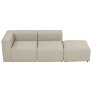 wohnli-moebel-suche-800001455996-1 SOFA 2-Sitzer mit Hocker rechts Kattrina Flachgewebe creme Kunststoff 58aufmkessel Möbel > Sofas & Couches > Sofas Weiß