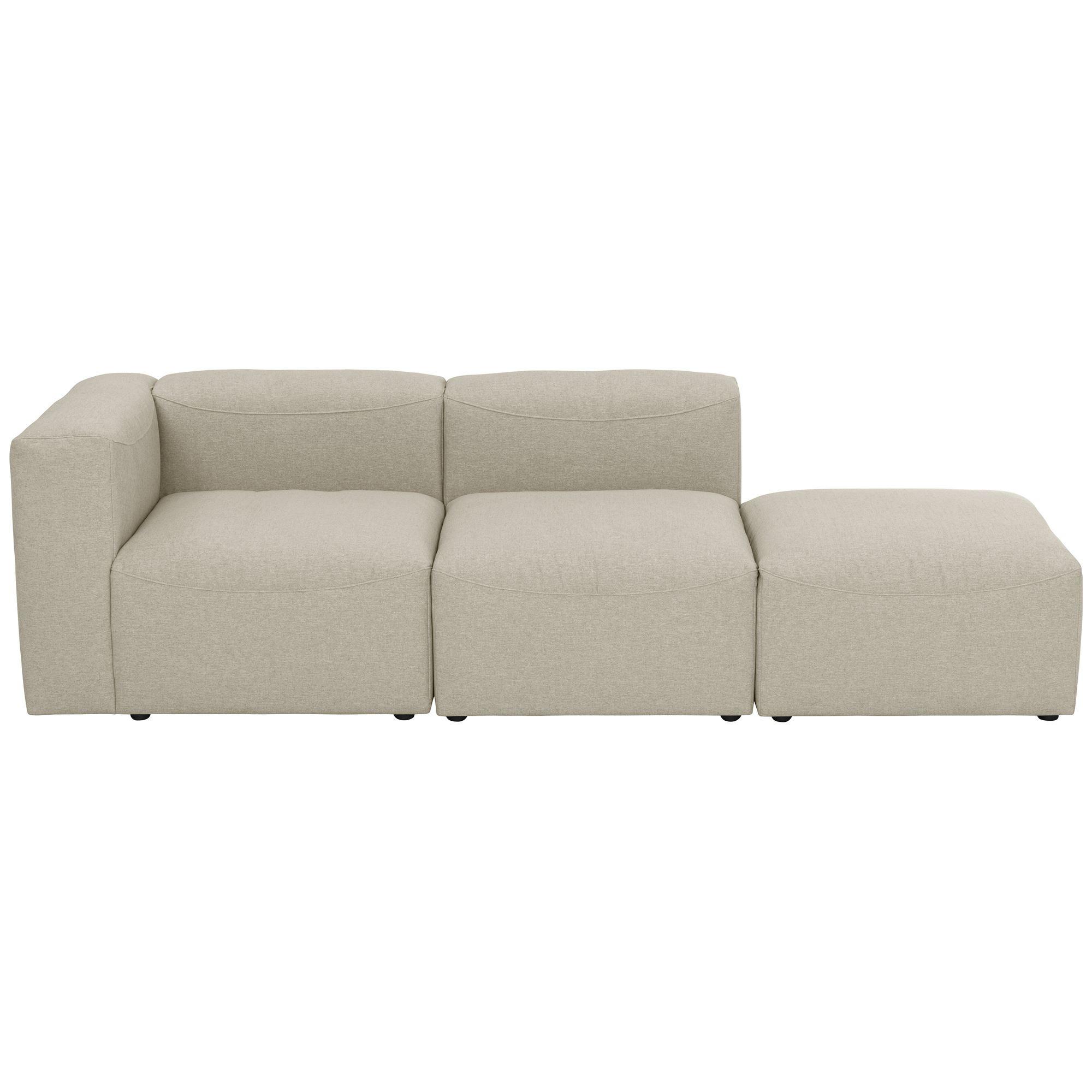 wohnli-moebel-suche-800001455996 Wohnli Möbelsuche - SOFA 2-Sitzer mit Hocker rechts Kattrina Flachgewebe creme