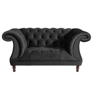 CHESTERFIELD Sessel Kaylin Samtvelours schwarz Kunststoff 58aufmkessel Möbel > Sessel > Polstersessel Schwarz
