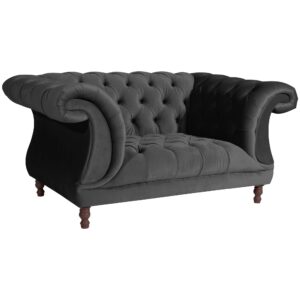 Wohnli Möbelsuche - CHESTERFIELD Sessel Kaylin Samtvelours schwarz