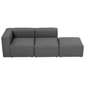 SOFA 2-Sitzer mit Hocker rechts Kattrina Flachgewebe anthrazit Kunststoff 58aufmkessel Möbel > Sofas & Couches > Sofas Anthrazit