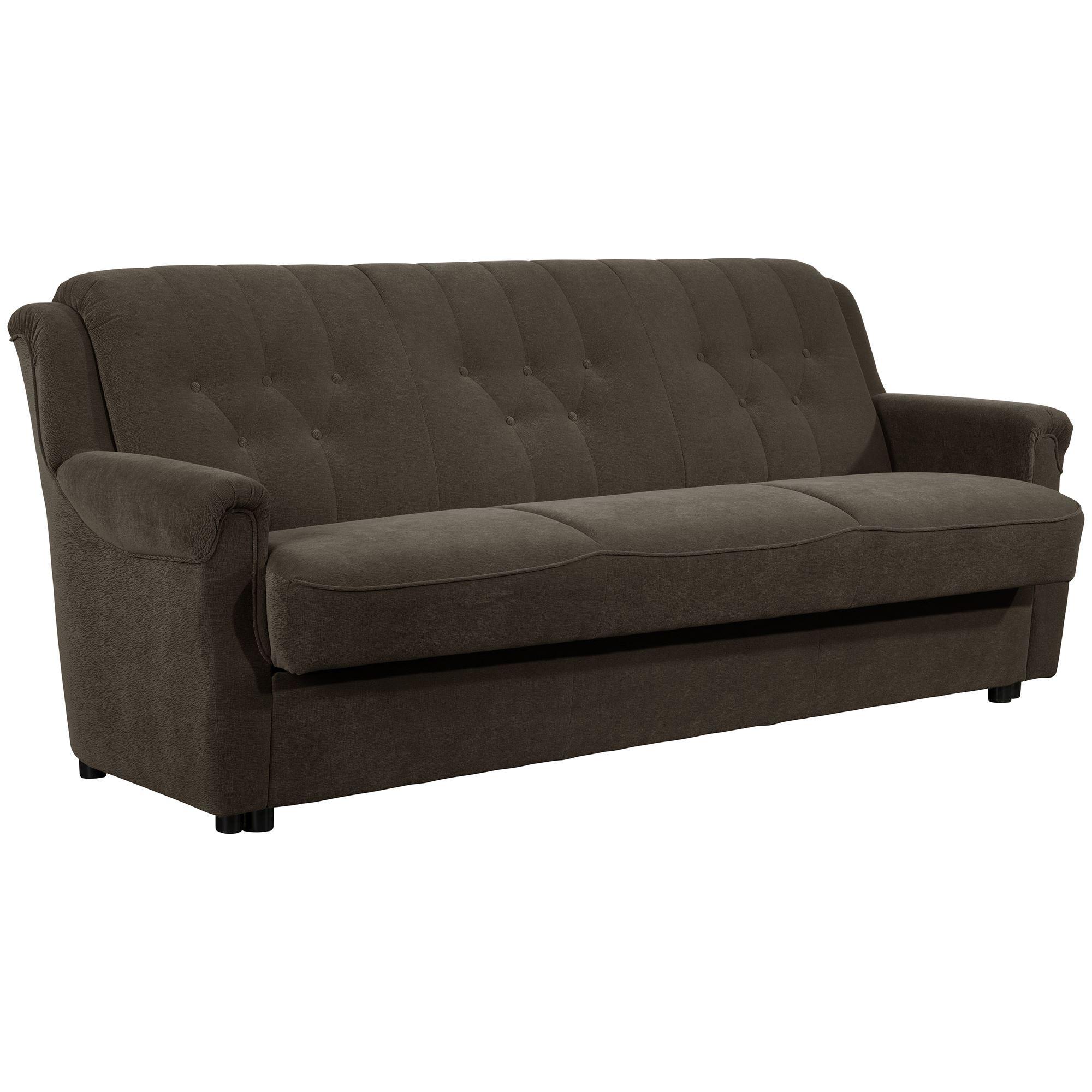wohnli-moebel-suche-800001456004 Wohnli Möbelsuche - SOFA 3-Sitzer mit Bettfunktion Kaylyn Flockstoff braun