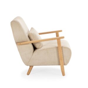 wohnli-moebel-suche-800001457990-1 SESSEL aus Stoff mit Holzbeinen L70 cm - BONNIE Textil Calicosy Möbel > Sessel > Polstersessel Beige