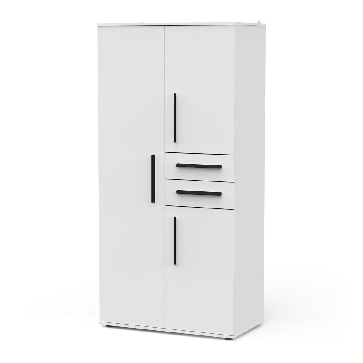wohnli-moebel-suche-800001458006 Wohnli Möbelsuche - KLEIDERSCHRANK mit 3 Türen und 2 Schubladen in mattweiß 90