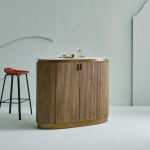 TRESEN aus Massivholz und Marmor 120/104/50 cm Holz Signature Möbel > Tische > Bartische Braun