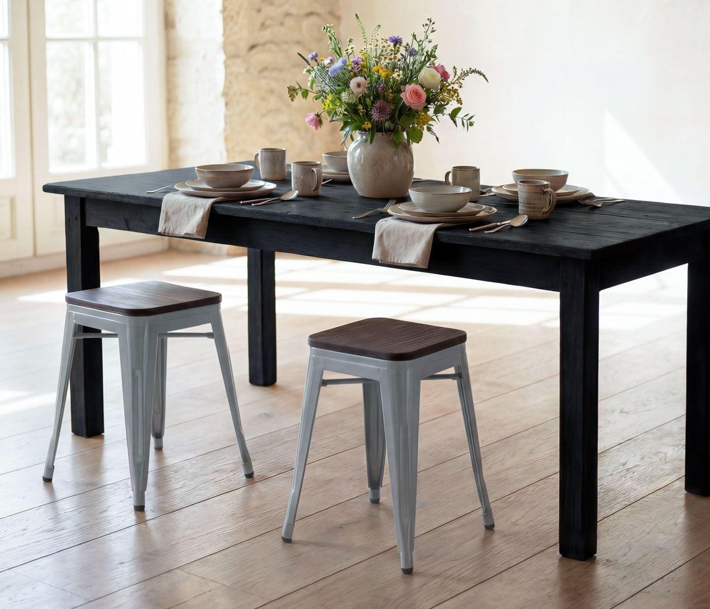 HOCKER HOLZ-SITZFLÄCHE Grau Holz MCW Möbel > Sessel > Hocker Grau