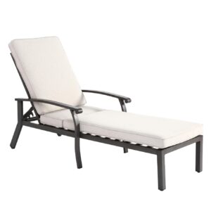 wohnli-moebel-suche-800001467547 Wohnli Möbelsuche - SONNENLIEGE 204 cm Aluminium Dunkelgrau Verstellbare Relaxliege mit Polster
