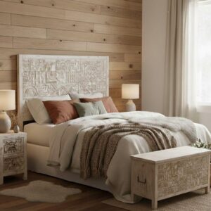 NACHTTISCH aus holz 40x35x60cm Holz Wanderlust Möbel > Kommoden & Schubladenschränke > Nachttische Beige