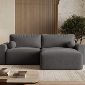 ECKSOFA Aurora Dunkelgrau Textil Graingold Möbel > Sofas & Couches > Wohnlandschaften > Ecksofas Grau