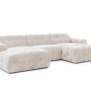 wohnli-moebel-suche-800001471664 Wohnli Möbelsuche - WOHNLANDSCHAFT Kozy im Bumpy-Design mit fester Rückenlehne aus weichem Beige Chenille-Stoff